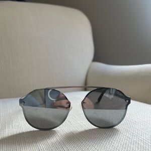 Quay Australia Large Silver Grey Mirrored Sunglasses